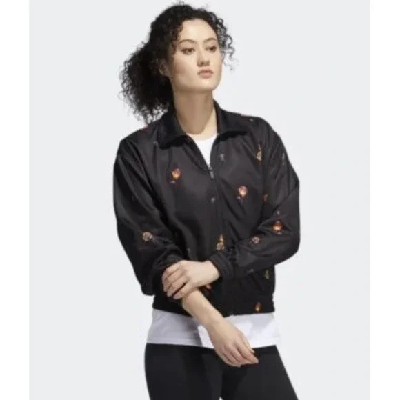 Adidas Women's Full Zip Rose Floral Print Track Jacket Size XS - Picture 1 of 10
